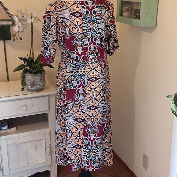 Shelby and Palmer Paisley Textured Soft Knit Dress. Boho. Arty. - Picture 6 of 12